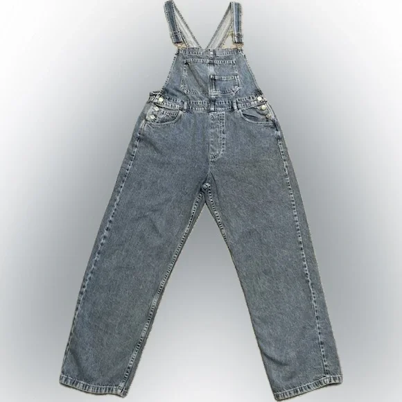 WE THE FREE Ziggy Blue Denim Women’s Overalls (size L) - Picture 1 of 15